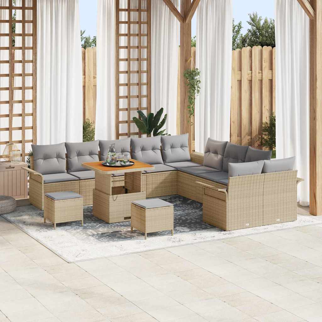 Set Divano da Giardino 13 pcs Beige polyrattan - homemem39