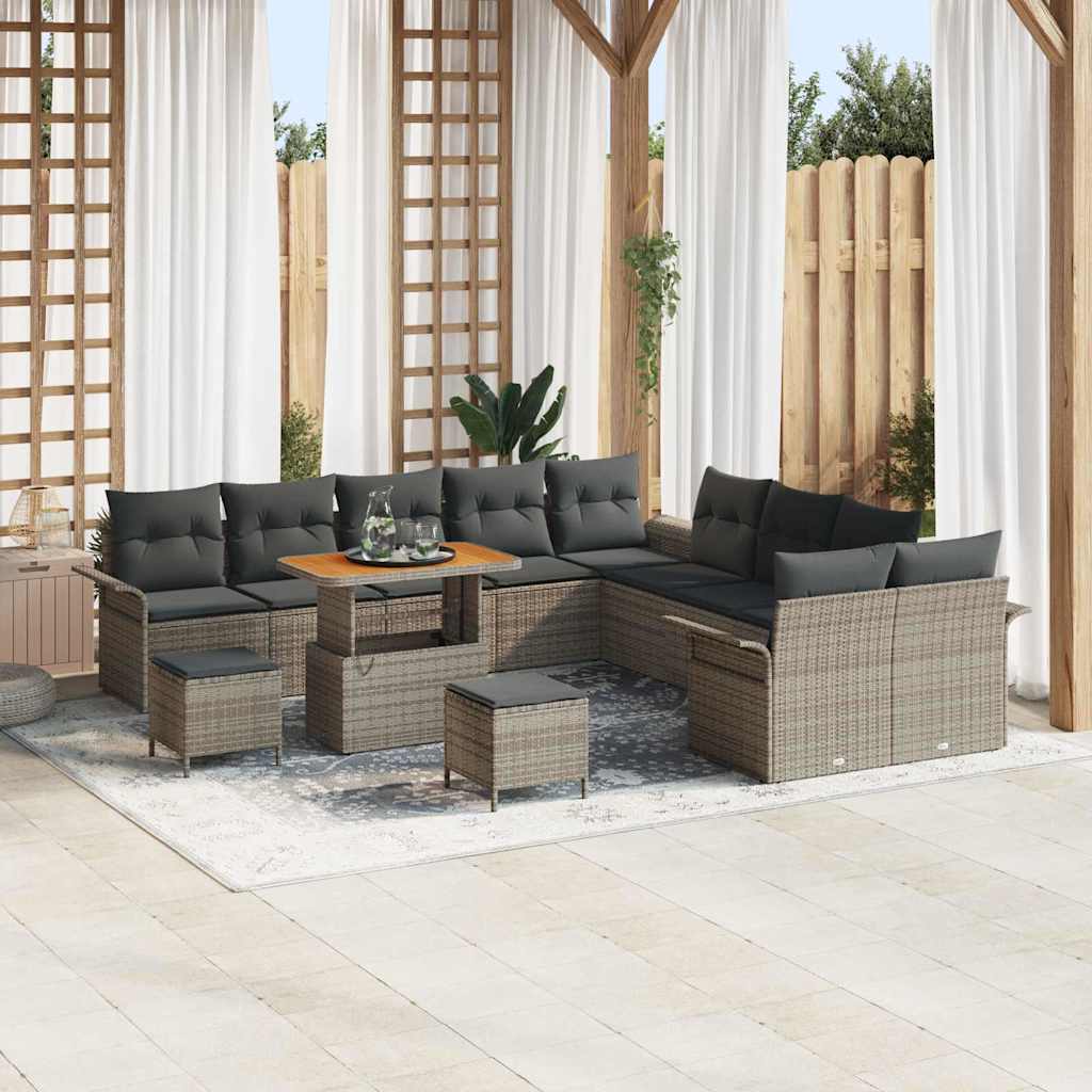 Set Divano da Giardino 13 pcs Grigio polyrattan - homemem39