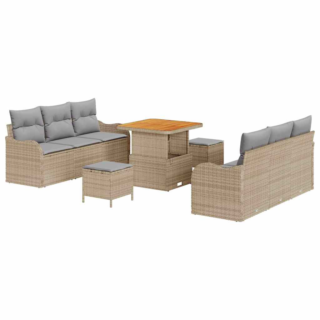 Set Divano da Giardino 9 pcs Beige polyrattan - homemem39