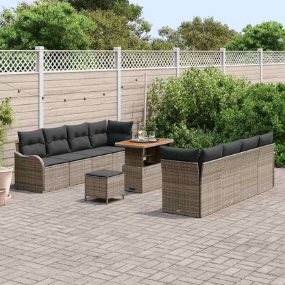 Set Divano da Giardino 11 pcs Grigio polyrattan - homemem39