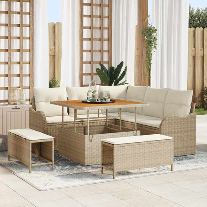 Set Divano da Giardino 8 pcs Beige polyrattan - homemem39
