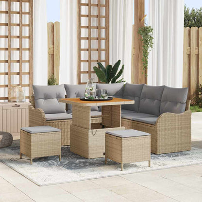Set Divano da Giardino 8 pcs Beige polyrattan - homemem39