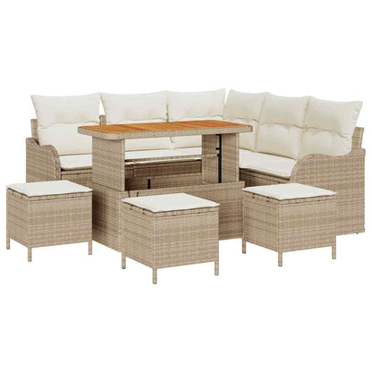 Set Divano da Giardino 9 pcs Beige polyrattan - homemem39