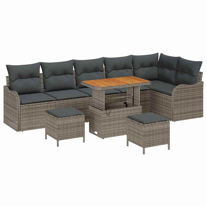 Set Divano da Giardino 9 pcs Grigio polyrattan - homemem39