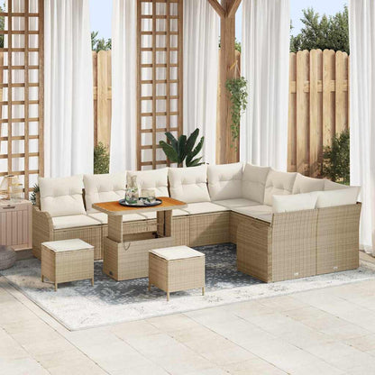 Set Divano da Giardino 12 pcs Beige polyrattan - homemem39