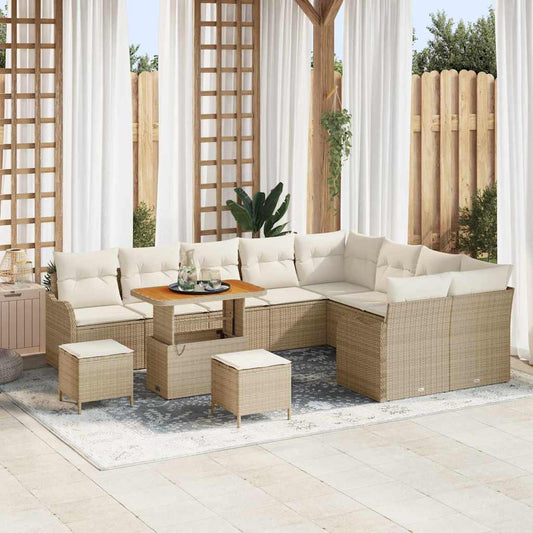 Set Divano da Giardino 12 pcs Beige polyrattan - homemem39