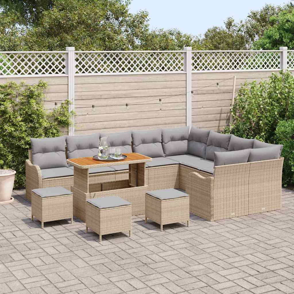 Set Divano da Giardino 13 pcs Beige polyrattan - homemem39