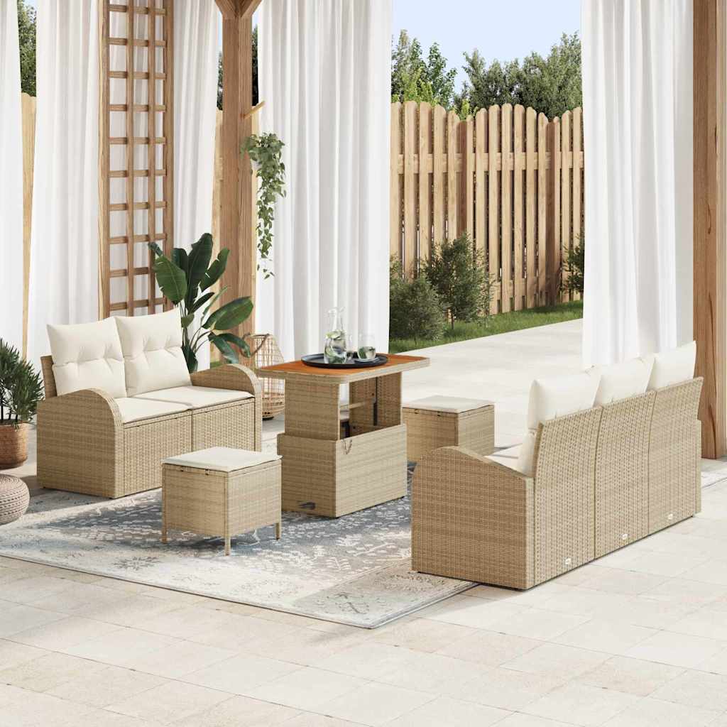 Set Divano da Giardino 8 pcs Beige polyrattan - homemem39