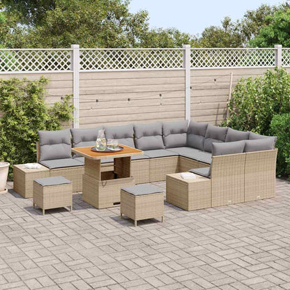 Set Divano da Giardino 12 pcs Beige Poly Rattan - homemem39