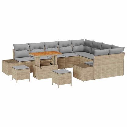 Set Divano da Giardino 12 pcs Beige Poly Rattan - homemem39