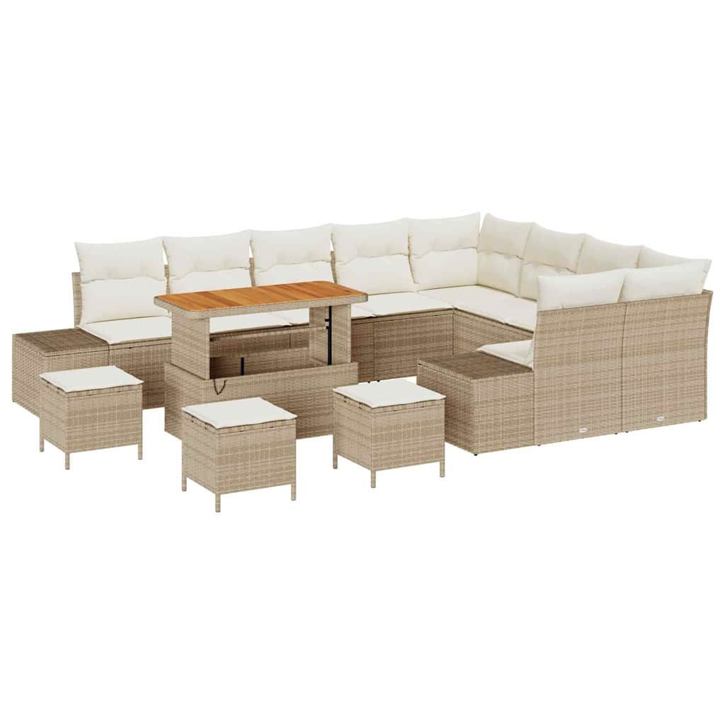 Set Divano da Giardino 13 pcs Beige Poly Rattan - homemem39