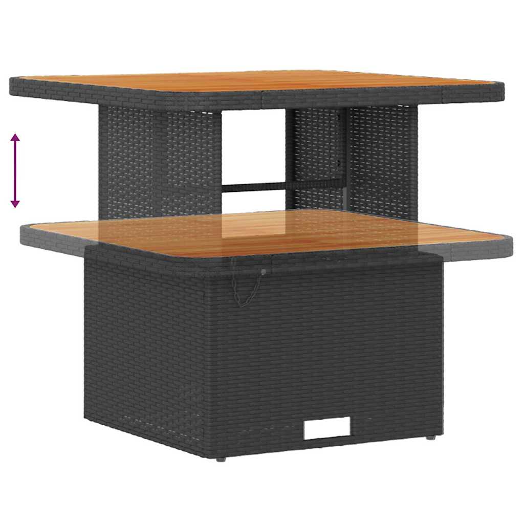 Set Divano da Giardino con cuscino 8 pcs Nero Poly Rattan