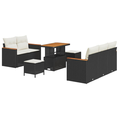 Set Divano da Giardino 8 pcs Nero polyrattan | homemem39