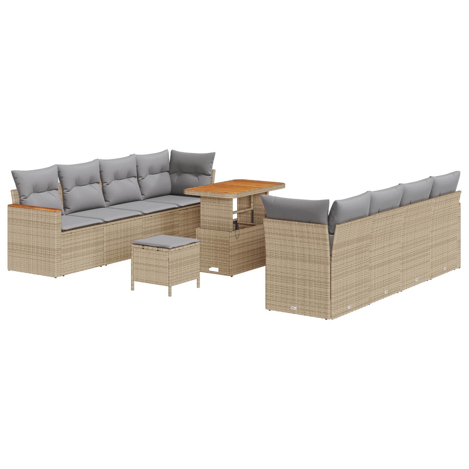 Set Divano da Giardino 11 pcs Beige polyrattan | homemem39
