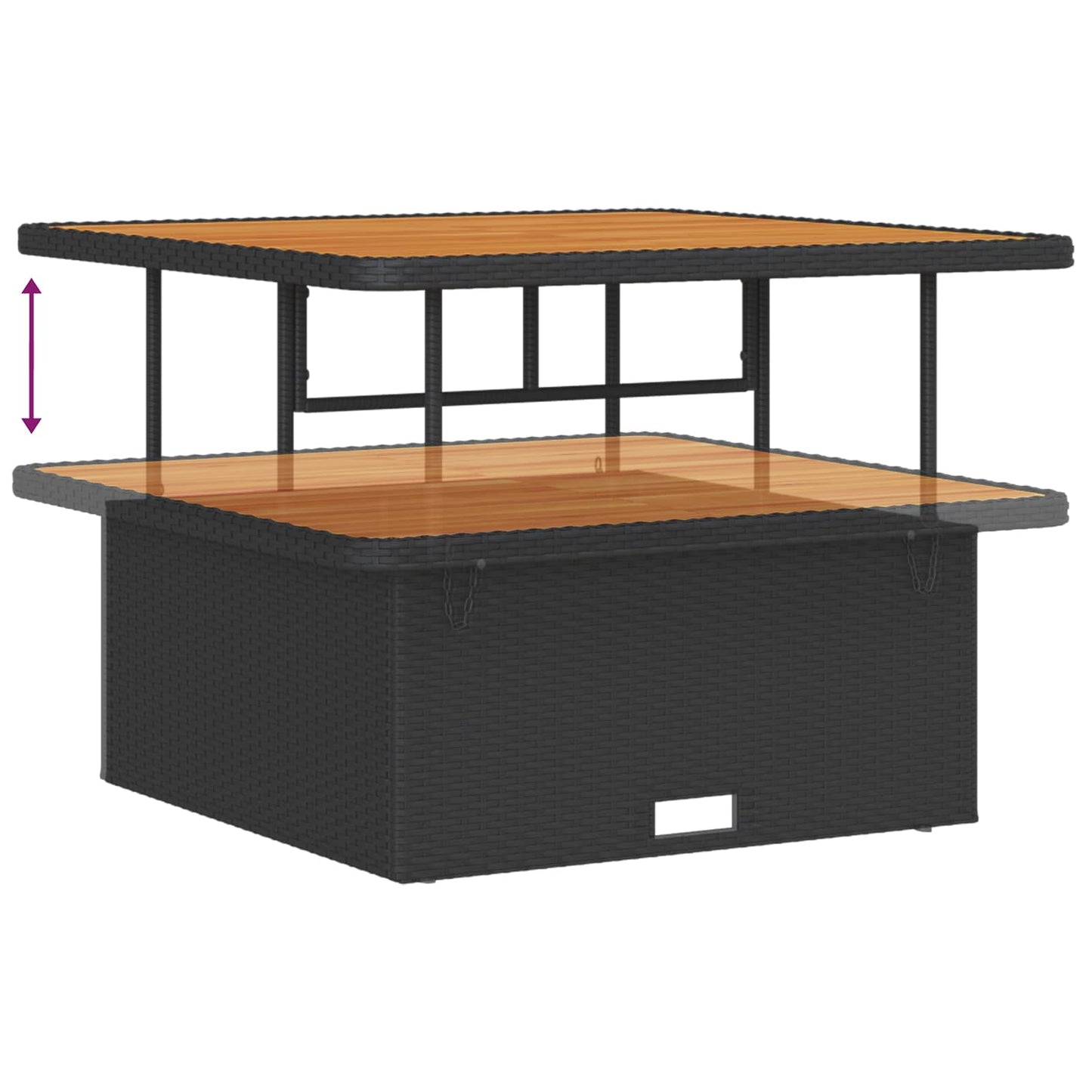 Set Divano da Giardino 11 pcs Nero polyrattan