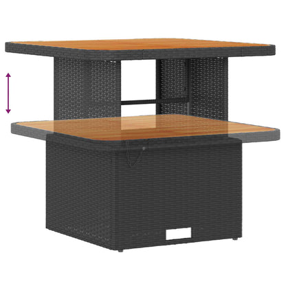 Set Divano da Giardino 9 pcs Nero polyrattan