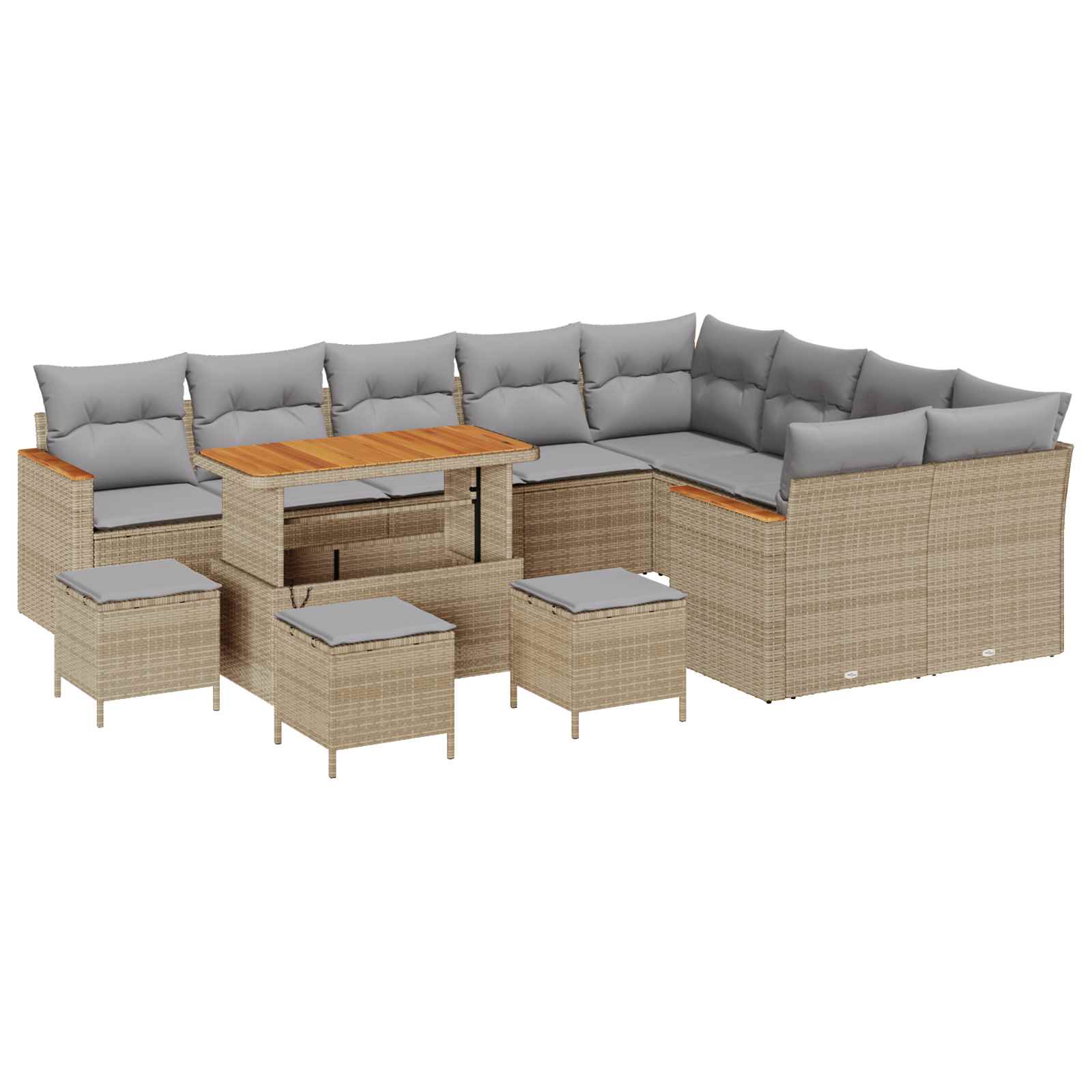 Set Divano da Giardino 13 pcs Beige polyrattan | homemem39