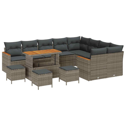 Set Divano da Giardino 13 pcs Grigio polyrattan | homemem39