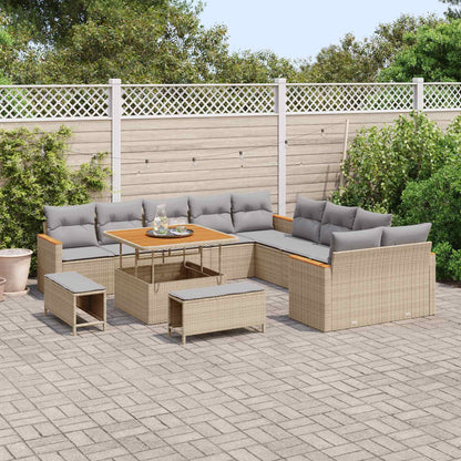Set Divano da Giardino 13 pcs Beige polyrattan | homemem39