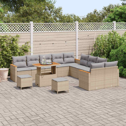 Set Divano da Giardino 13 pcs Beige polyrattan | homemem39