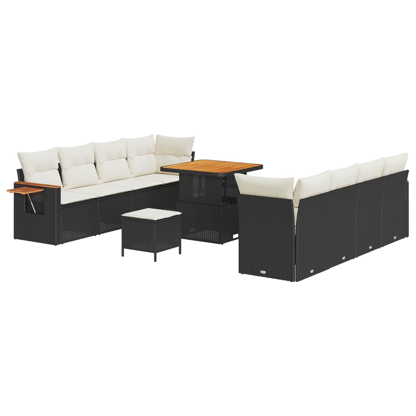 Set Divano da Giardino 11 pcs Nero polyrattan | homemem39
