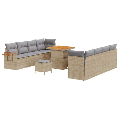 Set Divano da Giardino 11 pcs Beige polyrattan | homemem39