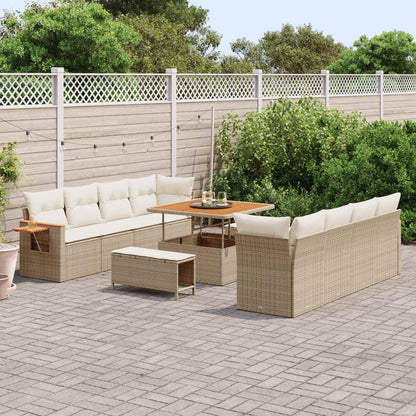 Set Divano da Giardino 11 pcs Beige polyrattan | homemem39