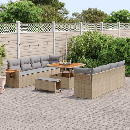 Set Divano da Giardino 11 pcs Beige polyrattan | homemem39