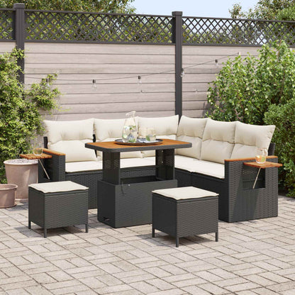Set Divano da Giardino 8 pz Nero polyrattan | homemem39