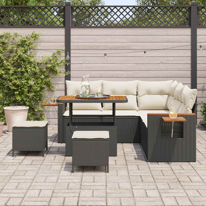 Set Divano da Giardino 8 pz Nero polyrattan | homemem39
