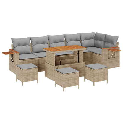 Set Divano da Giardino 10 pcs Beige polyrattan | homemem39