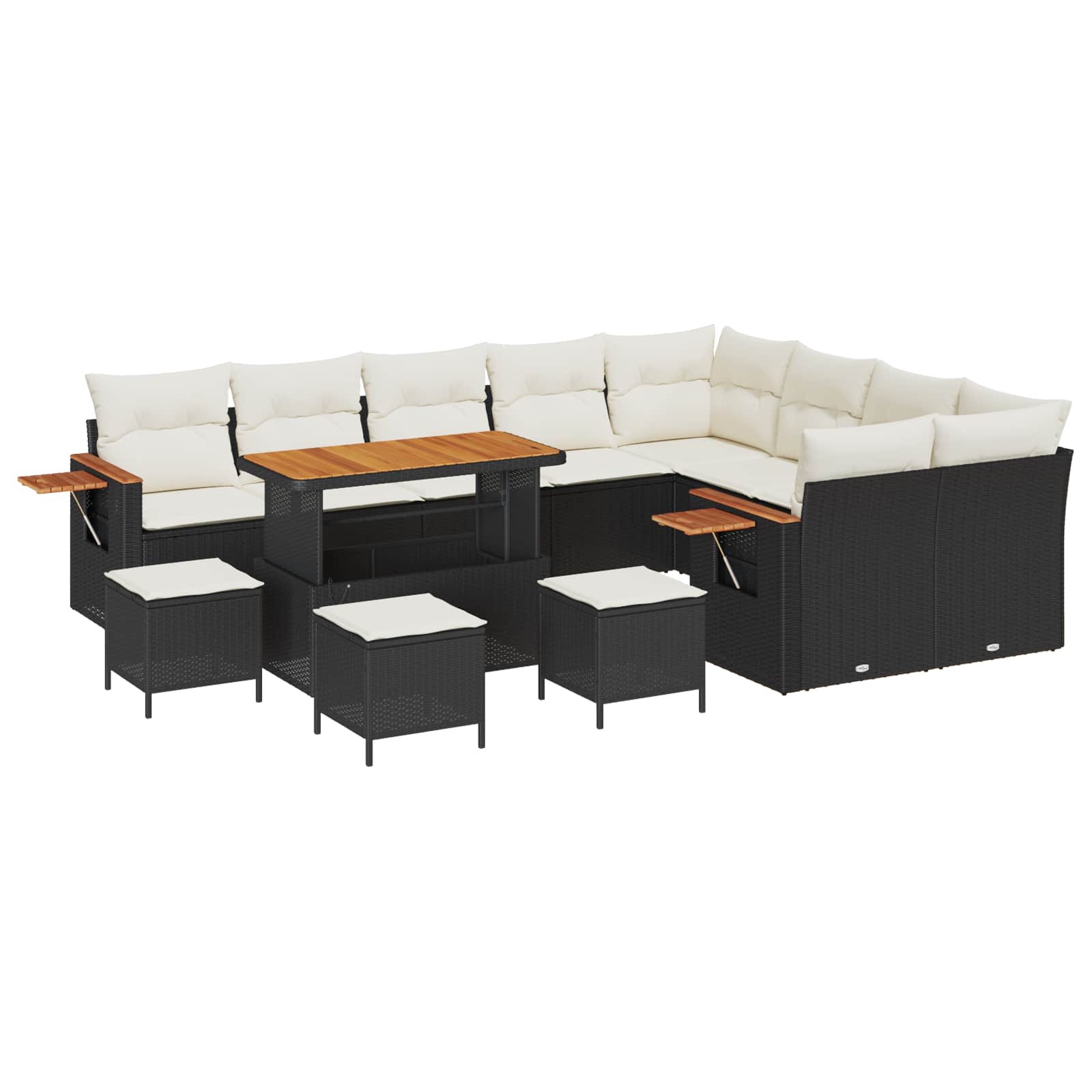 Set Divano da Giardino 13 pcs Nero polyrattan | homemem39