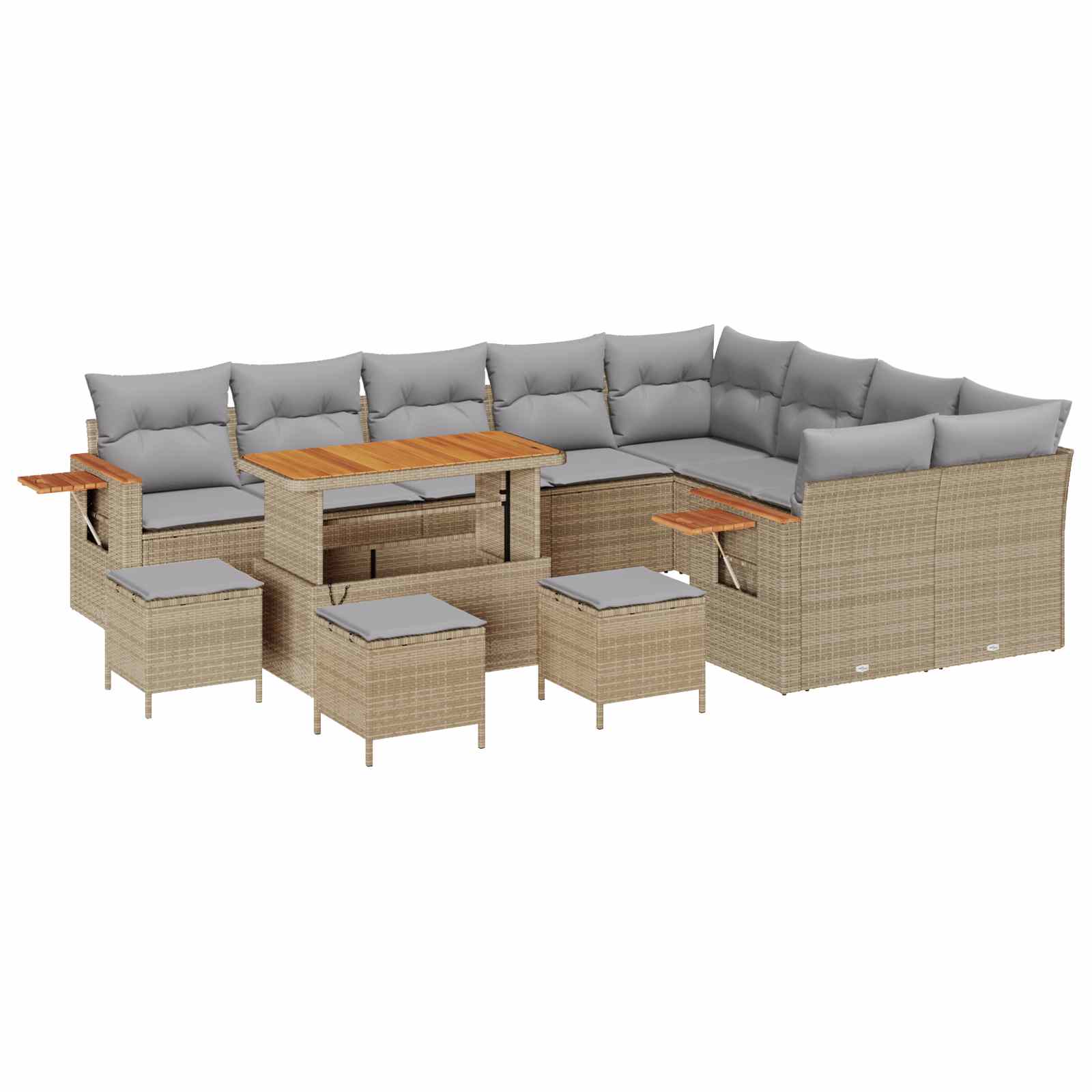 Set Divano da Giardino 13 pcs Beige polyrattan | homemem39