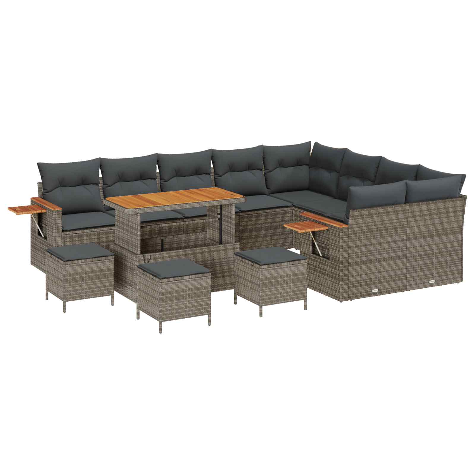 Set Divano da Giardino 13 pcs Grigio polyrattan | homemem39