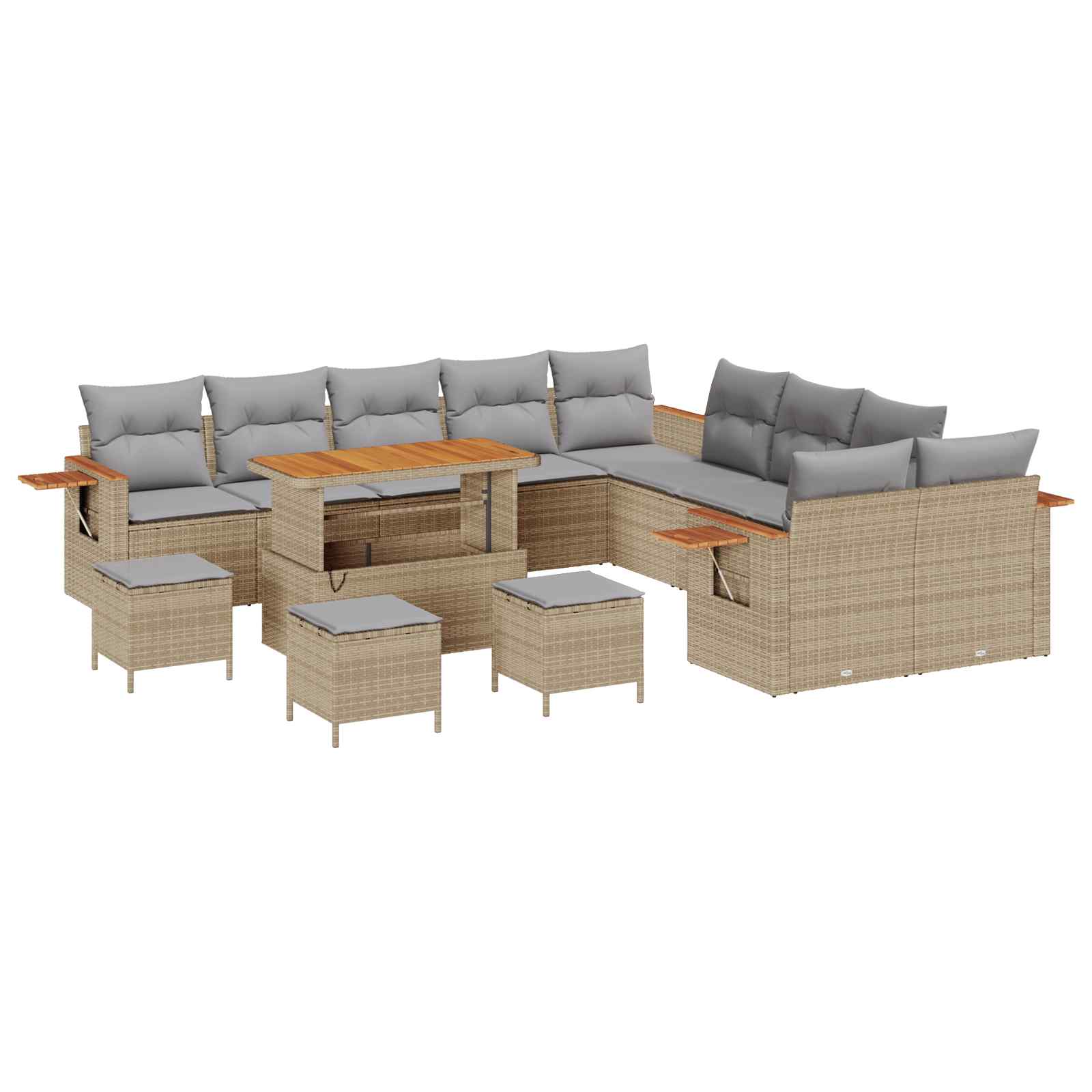 Set Divano da Giardino 14 pcs Beige polyrattan | homemem39