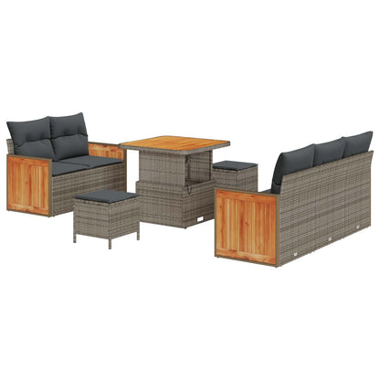 Set Divano da Giardino con cuscino 8 pcs Grigio | homemem39