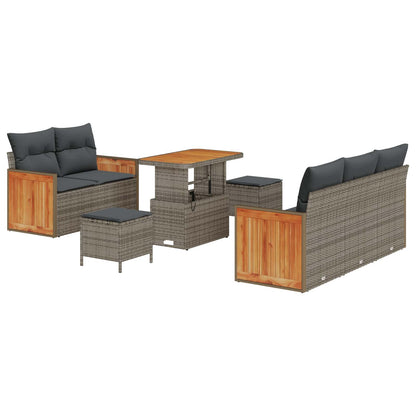 Set Divano da Giardino con cuscino 8 pcs Grigio | homemem39