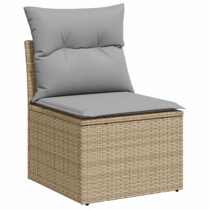 Set Divano da Giardino con cuscino 10 pcs Beige e Grigio Chiaro | homemem39