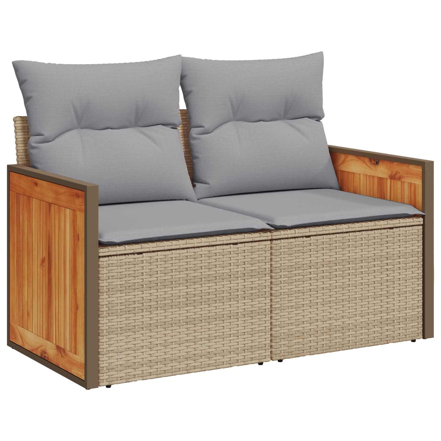 Set Divano da Giardino con cuscino 10 pcs Beige e Grigio Chiaro | homemem39