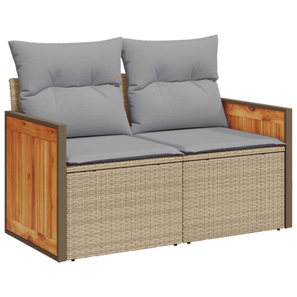 Set Divano da Giardino con cuscino 8 pcs Beige e Grigio Chiaro | homemem39