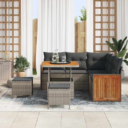 Set Divano da Giardino con cuscino 8 pcs Grigio | homemem39