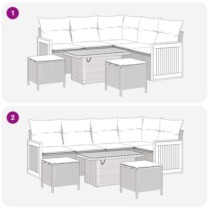Set Divano da Giardino con cuscino 8 pcs Grigio | homemem39