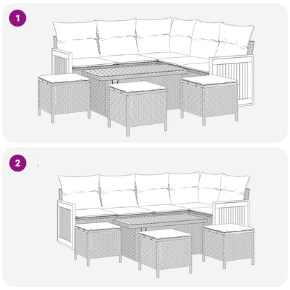 Set Divano da Giardino con cuscino 9 pcs Nero | homemem39