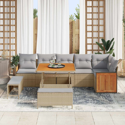 Set Divano da Giardino 9 pz 9-Numero di posti