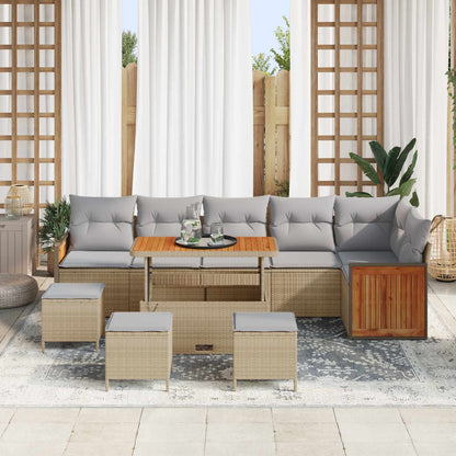 Set Divano da Giardino 10 pz 10-Numero di posti