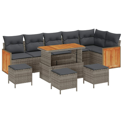 Set Divano da Giardino con cuscino 10 pcs Grigio | homemem39