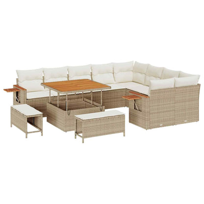 Set Divano da Giardino 12 pcs beige e panna 100 x 100 x 71 cm