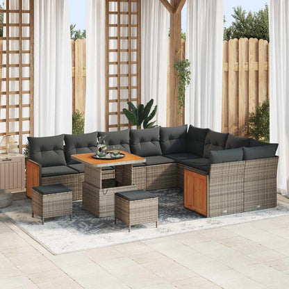 Set Divano da Giardino con cuscino 12 pcs Grigio | homemem39