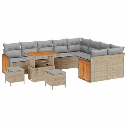 Set Divano da Giardino con cuscino 12 pcs Beige e Grigio Chiaro