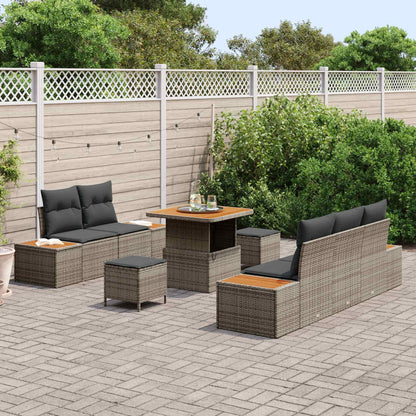 Set Divano da Giardino con cuscino 8 pcs Grigio | homemem39